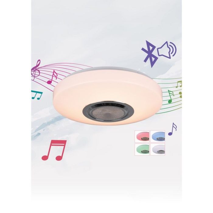 Lampe plafond moderne blanche, Nichelle, 10W, RGBW LED, avec télécommande