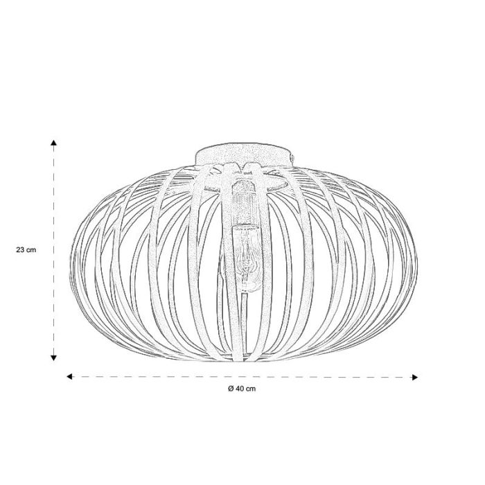 Lampe plafond noire industrielle, Lieve