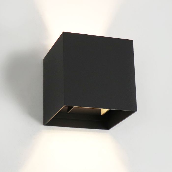Applique up and down noire moderne, Binari, 6W, 2700K LED, IP65