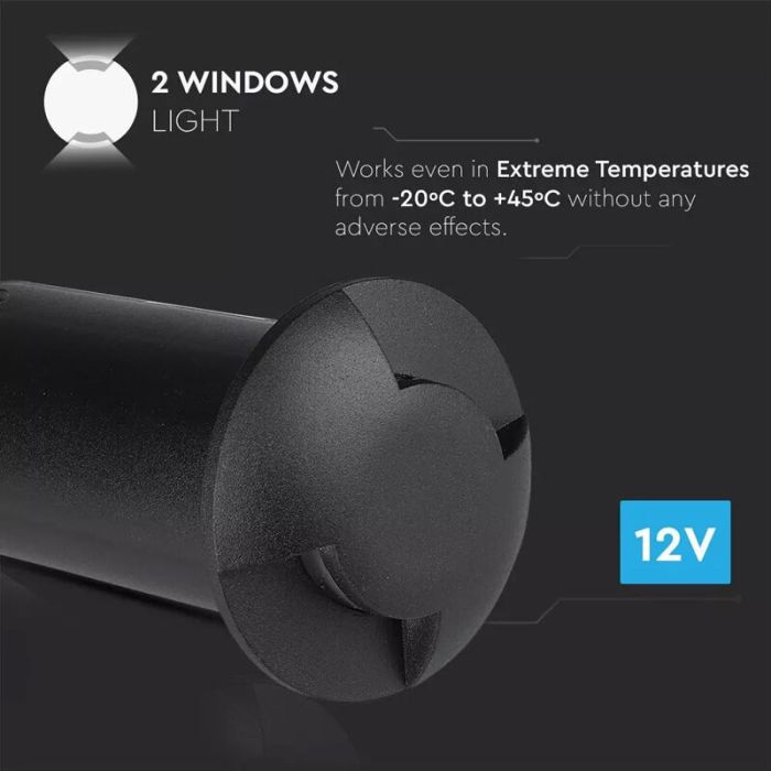 Spot encastré extérieur noir moderne, Marcus, 1W, 6500K LED, IP67