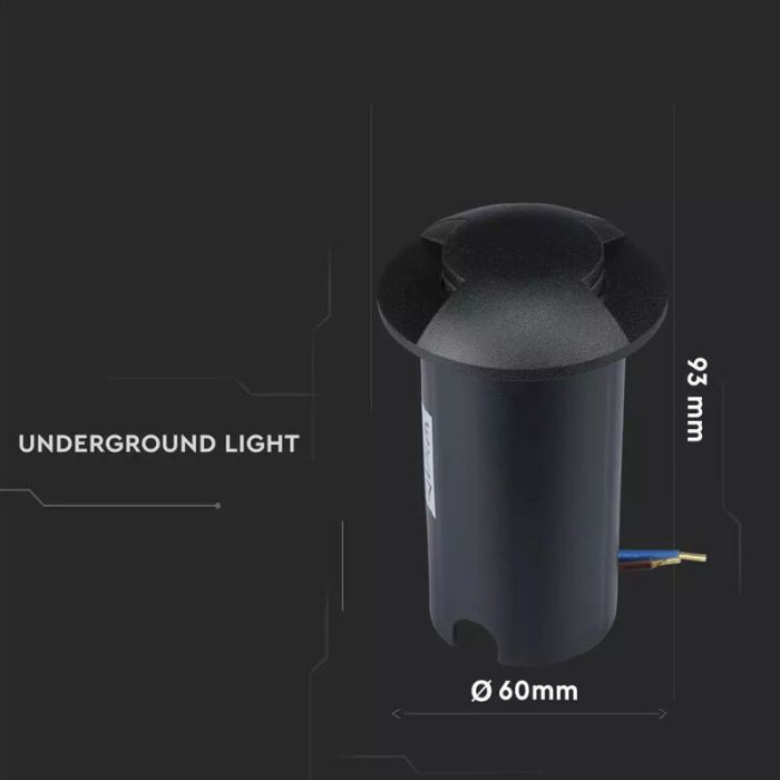 Spot encastré extérieur noir moderne, Marcus, 1W, 6500K LED, IP67