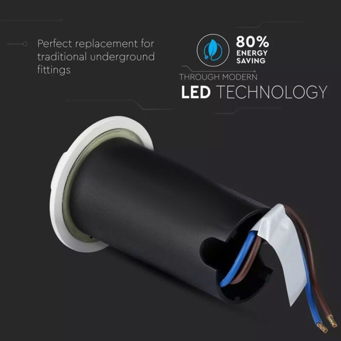 Spot encastré extérieur blanc moderne, Marcus, 1W, 6500K LED, IP67