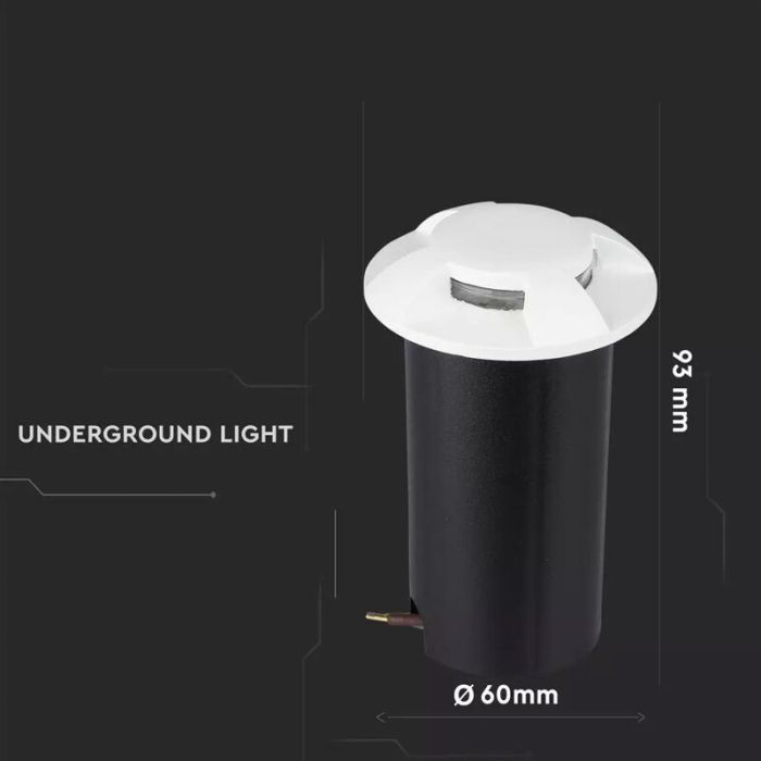 Spot encastré extérieur blanc moderne, Marcus, 1W, 6500K LED, IP67