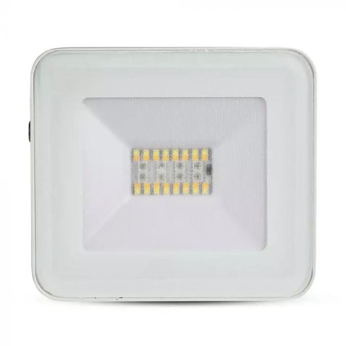 Projecteur connecté moderne blanc, Leander, 20W, couleur réglable LED, IP65