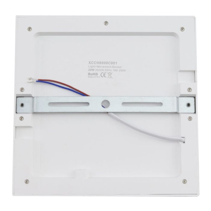 Plafonnier avec capteur blanc en plastique, Luan, 20W, 3000K LED
