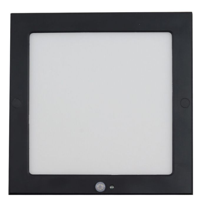 Plafonnier avec capteur noir en plastique, Luan, 18W, 3000K LED