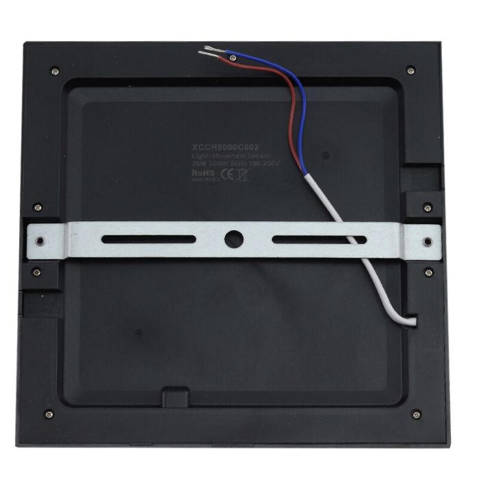 Plafonnier avec capteur noir en plastique, Luan, 18W, 3000K LED