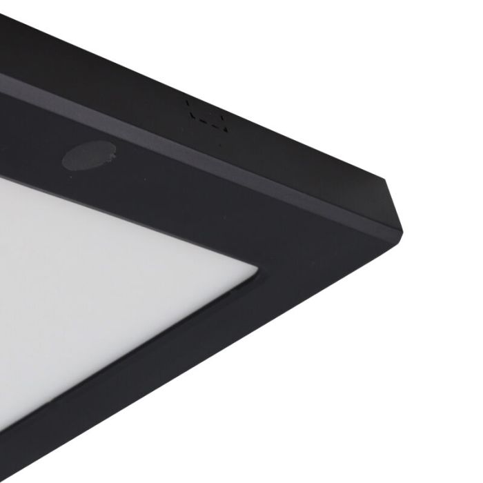 Plafonnier avec capteur noir en plastique, Luan, 18W, 3000K LED