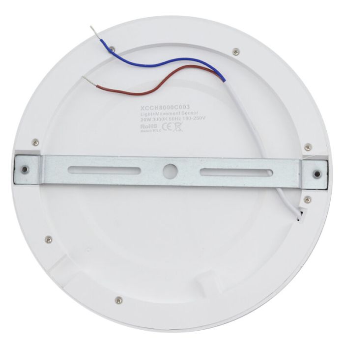 Plafonnier avec capteur blanc en plastique, Luan, 20W, 3000K LED