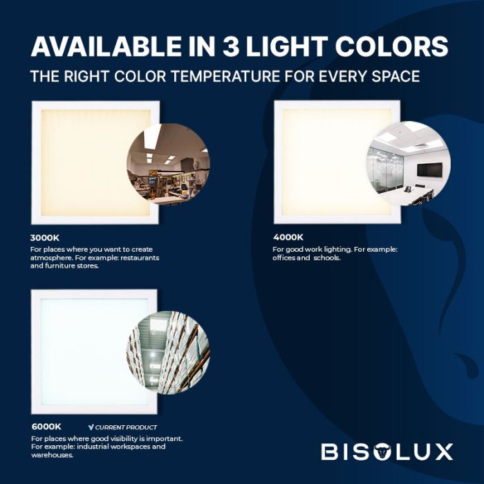 Panneau LED 62x62 cm - Bisolux Master - 38W - 6000K