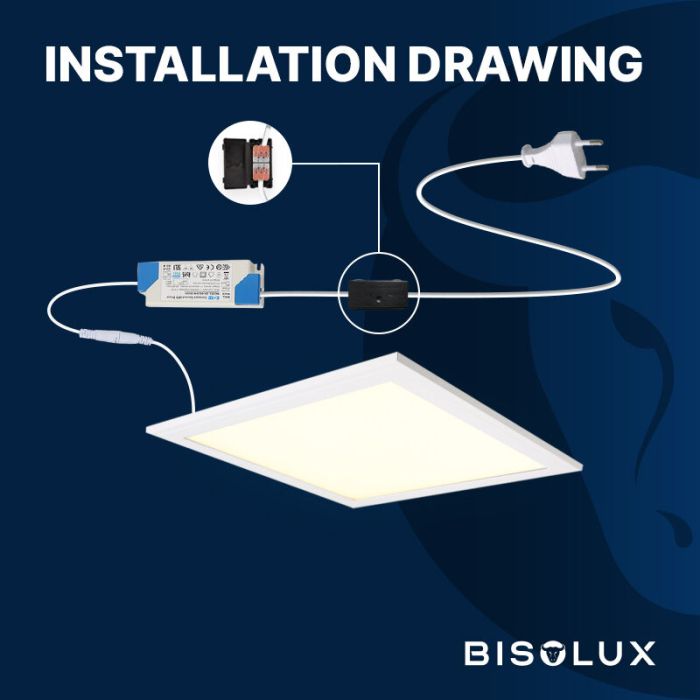 Panneau LED 62x62 cm - Bisolux Master - 38W - 6000K