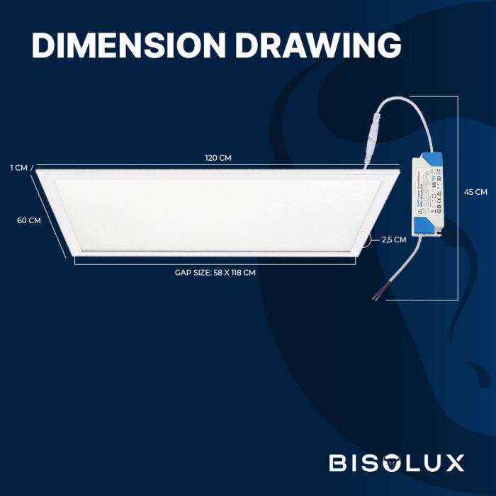Panneau LED 60x120 cm - Bisolux Master - 60W - 3000K
