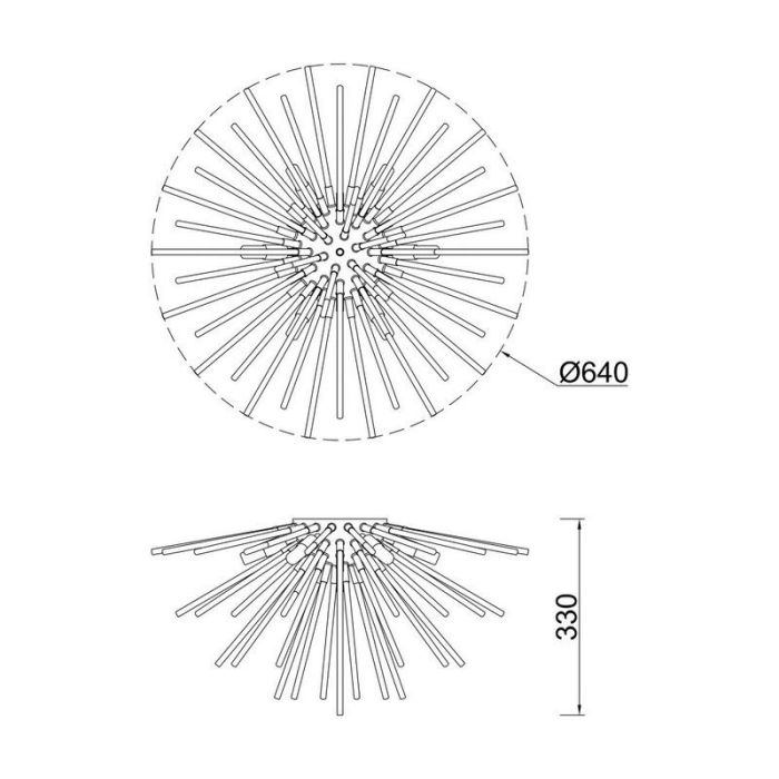 Lampe plafond dorée design, Milos