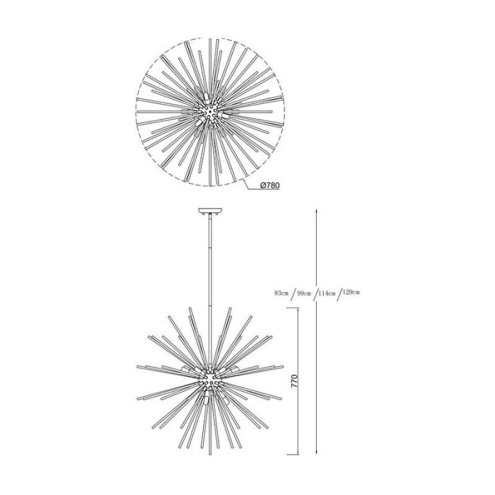 Suspension dorée design, Milos