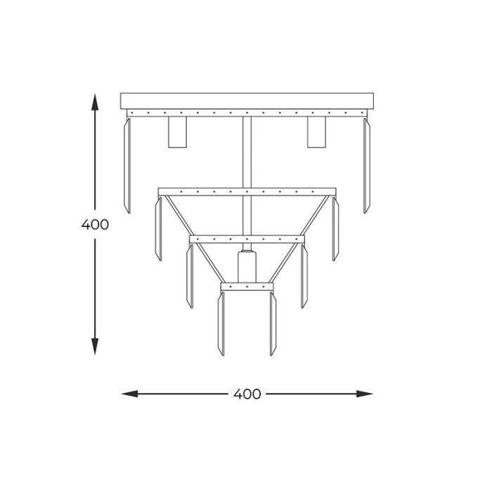 Plafonnier doré design, Kajol