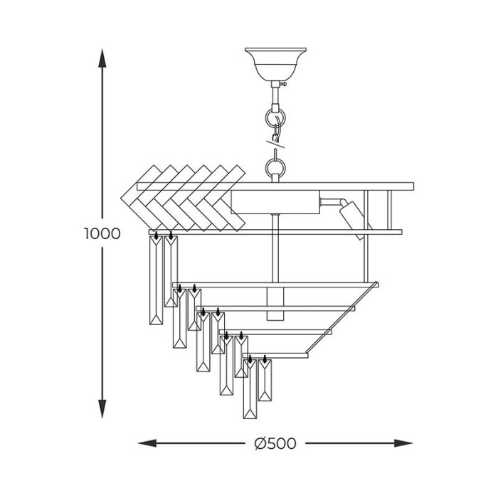 Suspension dorée design, Jetske
