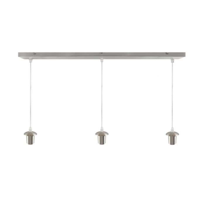 Suspension sans abat-jour chromée en aluminium, Rika