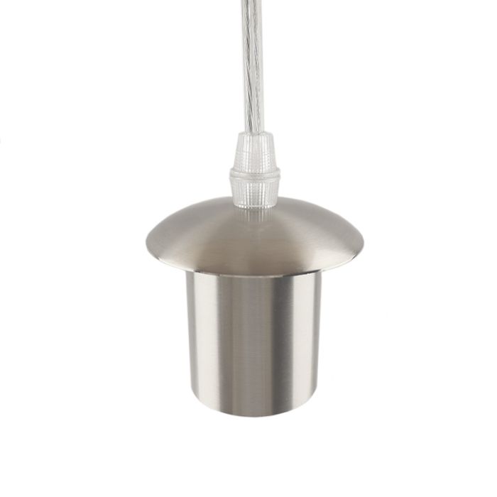 Suspension sans abat-jour chromée en aluminium, Rika